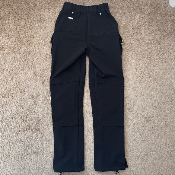 Maniere De Voir Black High-Rise Women’s Cargo Nylon Blend Utility Pants Size 6 - Picture 2 of 15